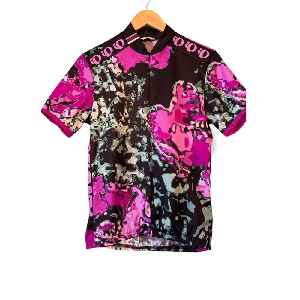 PEARL IZUMI Floral Short Sleeve Cycling Jersey Made In USA